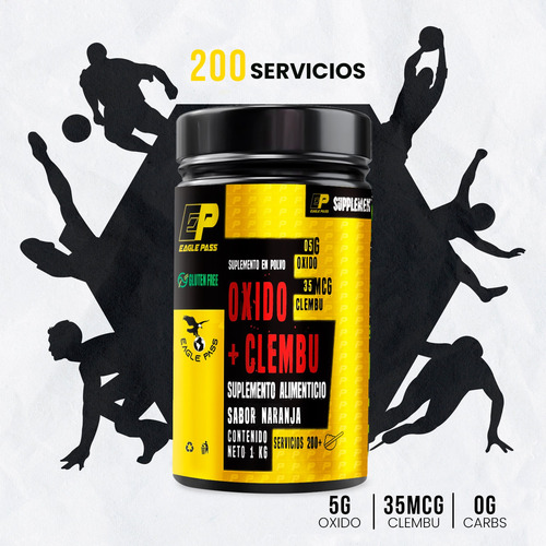 Eagle Óxido Nítrico + Clembuterol 1kg Pre Entreno Naranja