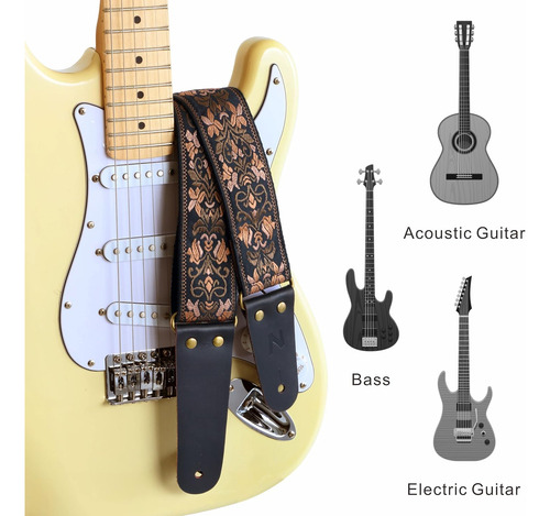 Correa De Guitarra Nefelibata, 2 Juegos De Guitarra Bordados