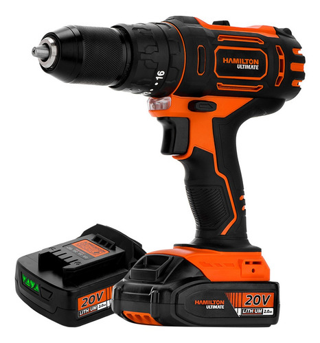 Imagen 1 de 6 de Taladro Percutor 20v Hamilton Ult111-k + 2 Baterias