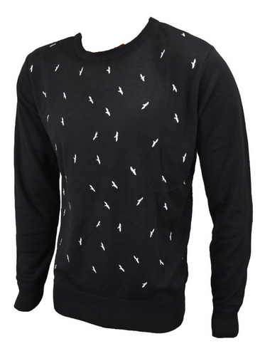 Imagen 2 de 3 de Sweaters Pullover Hombre Importado Liviano Bordado Aves