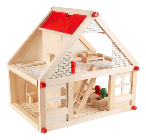 Casa De Muñecas Para Niños  Juego Clásico De Madera D.