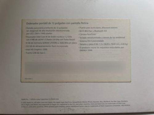Macbook Retina 12 Silver (Usado)