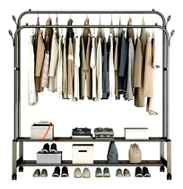 Comprar Perchero De Ropa Estante Zapatero 2 Niveles Con Ruedas