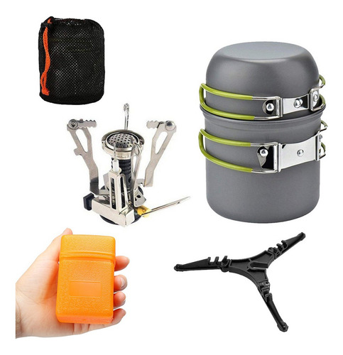 . Juego De Utensilios De Cocina For Camping Con Hornillo De