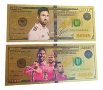 Comprar 2 Billetes Coleccionables Messi Inter De Miami Color Oro