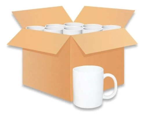 Caja 36 Tazones  Estampar Sublimacion Blanco Grado A 11oz 