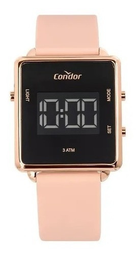 Relógio Condor Feminino Digital Trendy Rosé Cobjf156af/2j Cor da correia Rosa