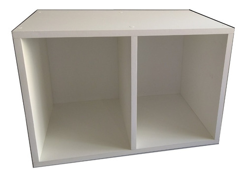 Cubo Doble Estante En Melamina Blanca 70*35*20