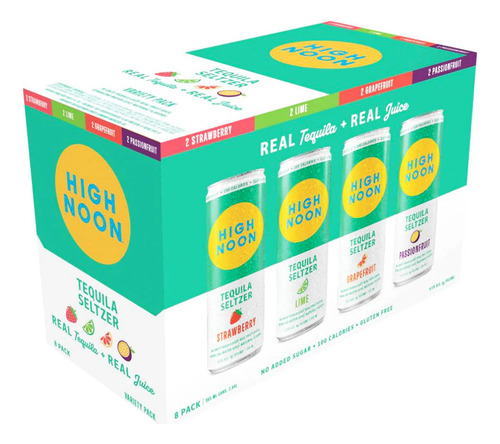 High Noon Tequila Seltzer 8 Pack 4 Sabores 100 Calorias