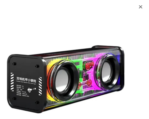 Parlante Portatil Bluetooth Portátil Rgb Usb Sk6 Rectangular