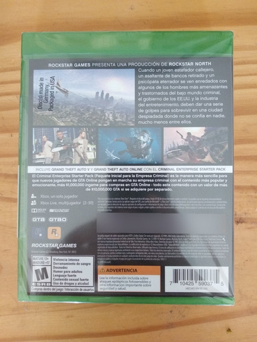 Imagen 3 de 9 de Grand Theft Auto V Gta 5 Xbox One Juego Físico Sellado