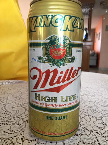 Antigua Lata Cerveza Miller High Life King Kan De Los 80. 