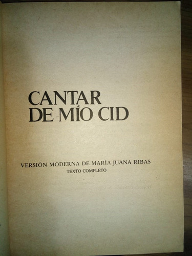 Libro Cantar De Mío Cid Anónimo