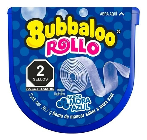 Bubbaloo Rollo Mora Azul 6 Pzas