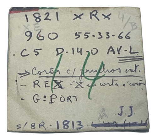 Moeda Prata 960 Réis 1821 Rio V. Xe-4b México 1813 J. J.