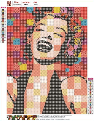 Imagen 1 de 4 de Pintura Diamante Diy Diamond Painting Marilyn Monroe Chile