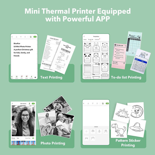 Hh Mini Impresora Térmica Portátil: Sin Tinta, Compatible