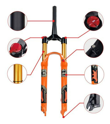 Horquilla Suspensión Bicicletas Xc 26-29 120mm Viaje Bloque