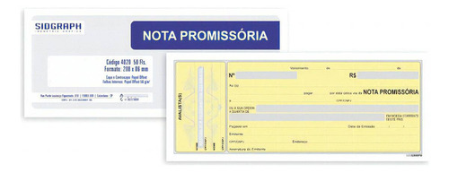 20 Blocos Nota Promissória Amarela C/ 50fls Cada