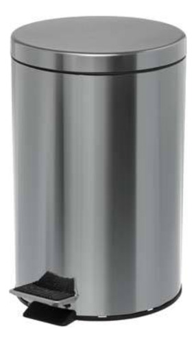 Cesto Tacho De Basura A Pedal Acero Inoxidable 5 Litros Color Plateado