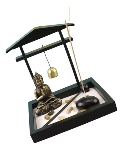 Escritorio Rústico Con Estatua De Buda Zen For Jardín