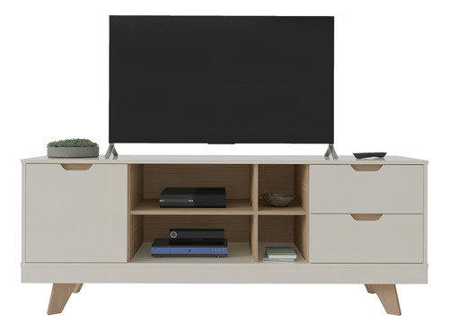 M. Tv Bertolini Michigan Off White Roble Para Tv Hasta 60