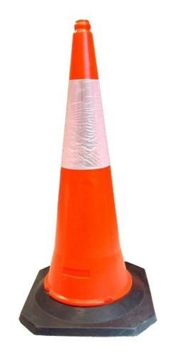 Cono Vial Reflectivo Naranja Semi Flexible Base Goma 75cm