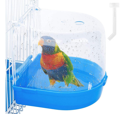 Caja De Baño Para Pájaros Para Mascotas, Azul Oscuro