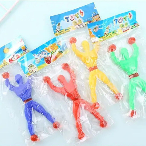 40 Unidades Boneco Ninja Gruda Parede Homem Geleca Cartela