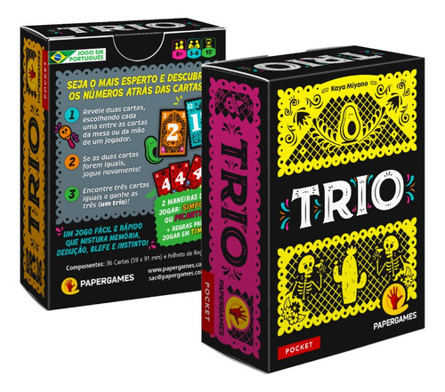 Trio Jogo De Cartas Papergames J081