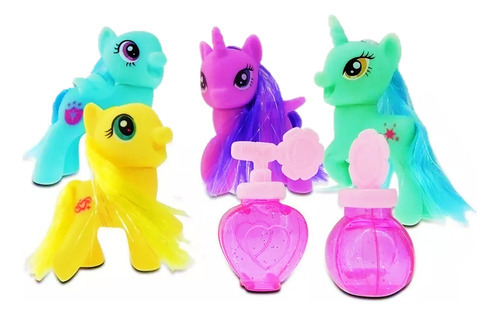Pony Fashion House X 4 Unicornio + Casa Super Cla Fdla23-5 Color Rosa