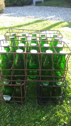 Casillero Leche Antiguo Con Botellas (Usado)