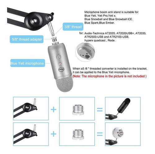 Imagen 7 de 10 de Kit Tornillos Adaptador 1/4 A 3/8 Y 5/8 A 3/8 - Trípode Braz
