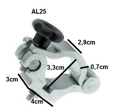 Imagem 2 de 4 de Abraçadeira De Iluminação Algema Alumínio Al25 Q25 Kit C/10