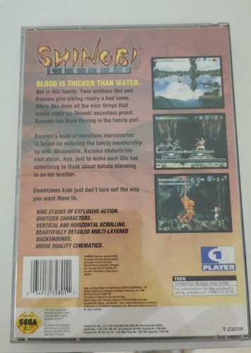 Shinobi Legions Cib Sega Saturn
