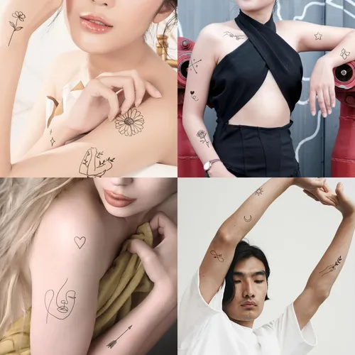 Mini Tatuajes Temporales De Línea Fina «tatuajes Pequeños»