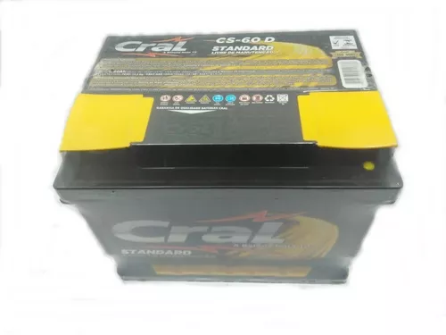 Bateria Cral 60Ah - CS60D: Positivo Direito (EcoSport, Prisma