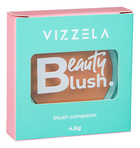 Beauty Blush Compacto Pigmentado Vizzela Acabamento Natural Tom da maquiagem 04 - Queen