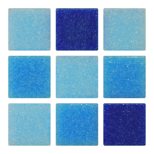 Imagen 1 de 10 de Venecita Pileta Vulcano Mix Azul - 2x2 Cm. - Precio Por Caja