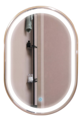 Espejo Led Touch Ovalado Dorado 80cm Goodwill