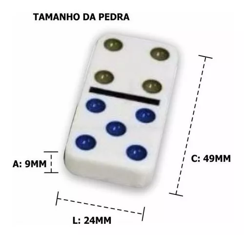 Jogo De Domino Profissional Com 28 Pecas 9 Mm