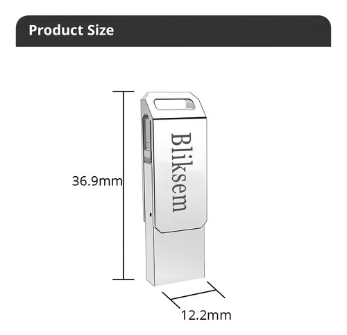 Flash Pen Drive 2 Em 1 De Metal Usb A 2.0 & Micro Usb V8 64gb Smartphone Android Computador Pc Projetores Cameras