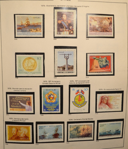 Ch503 Chile Varias Series Completas Años 1978-79 Mint