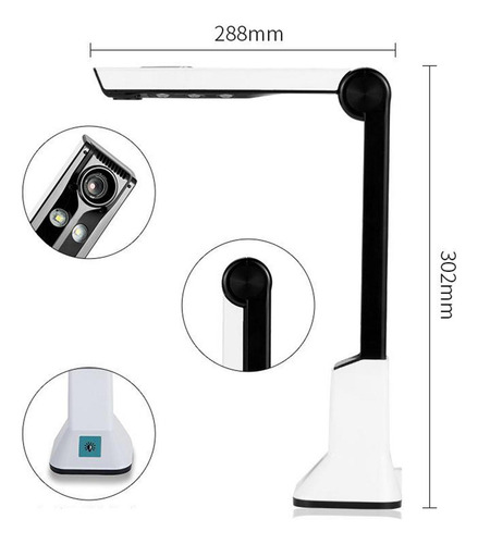 Cámara De Documentos Usb De 8 Mp Con Escáner De Formato A4