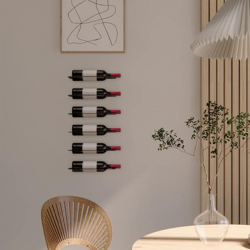 Portabotellas De Vino Montado En La Pared Y Portavasos Para