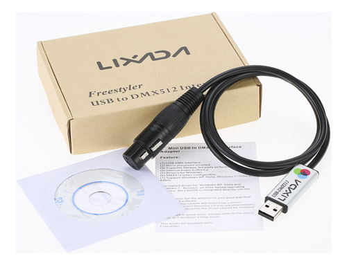 Cabo Led Dmx Computer Dmx512 Adaptador Lixada Interface Usb