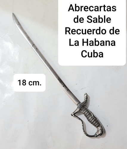 Sable Abre Cartas De 18 Cm. Souvenir La Habana Cuba,vintage.