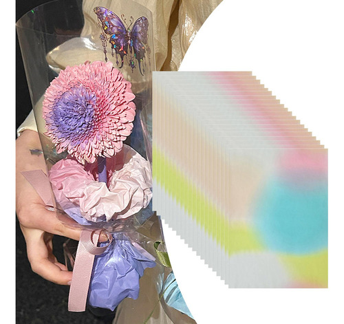 20x Papel De Regalo Para Ramo De Flores, Colorido, Estilo A