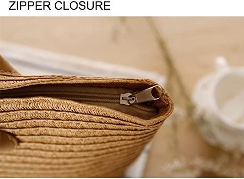 Teeya, Bolso De Mano Clásico De Paja Para Verano Y Playa Par