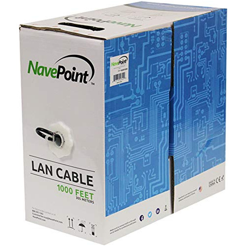 Navepoint Cat6 Riser (cmr),  Pies, Negro, Cable Ethernet De.